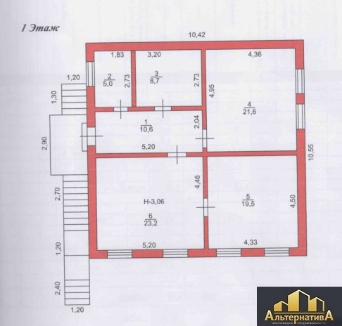 план первого этажа старого дома