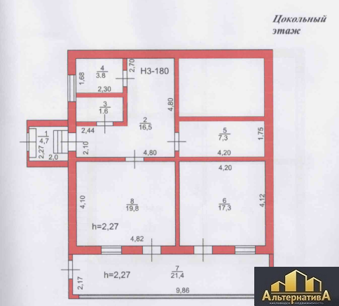 план цокольного этажа старого дома